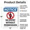 Signmission No Entry Without Permission OSHA Notice Sign, Plastic, 12in W x 18in L, 2PK OS-2PACK-NS-P-1218-V-14523 - alternate 3